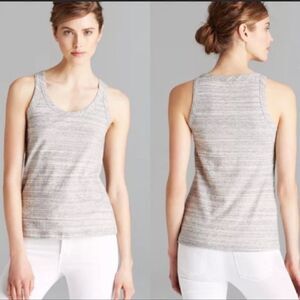 THEORY Heather gray Combo Cotton Tank Top